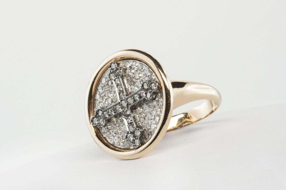 Anello con Croce oro rosa | Gioielleria Montaldi