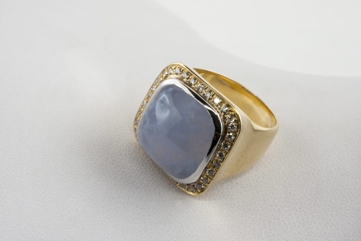 Anello Quadrato con Agata | Gioielleria Montaldi