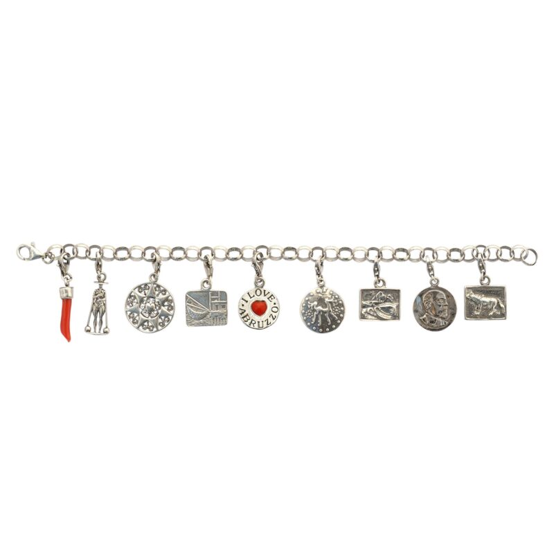 Bracciale 9 ciondoli con D'Annunzio | Gioielleria Montaldi