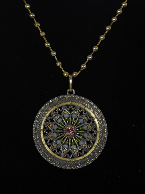 Rosone Rosciolo in argento oro e pietre | Gioielleria Montaldi